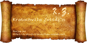 Kratochvila Zoltán névjegykártya
