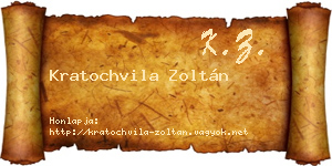 Kratochvila Zoltán névjegykártya